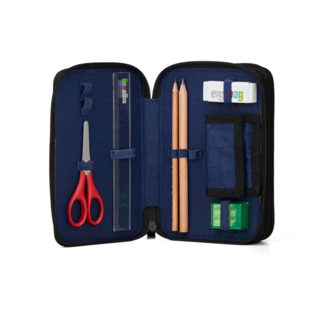 ergobag Maxi Mäppchen UnaufhaltBär Schwarz Rot 40-teilig 20 x 6,5 x 13.5 cm