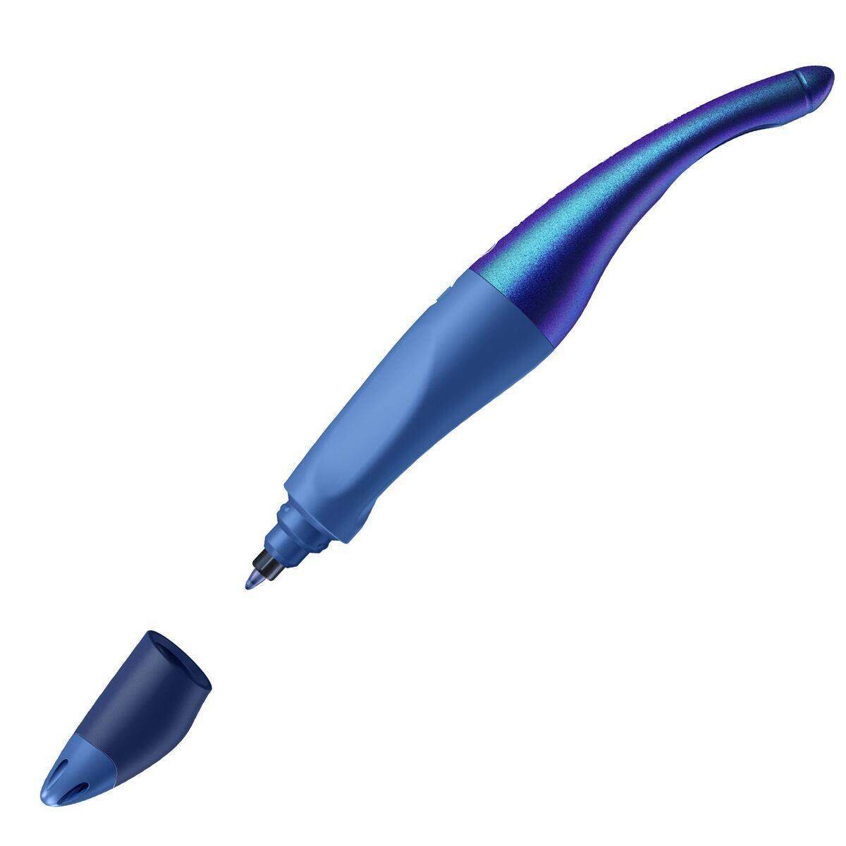 Ergonomischer Tintenroller für Rechtshänder - STABILO EASYoriginal Holograph Edition in blau - Einzelstift - Schreibfarbe blau (löschbar) - inklusive Patrone