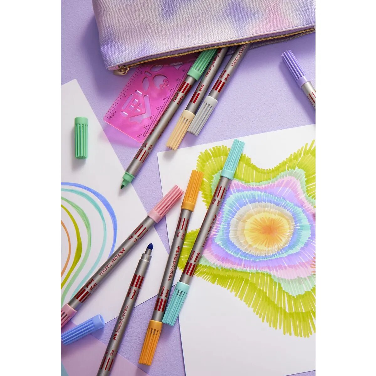 Faber-Castell Doppelfasermaler 10er Etui Pastell