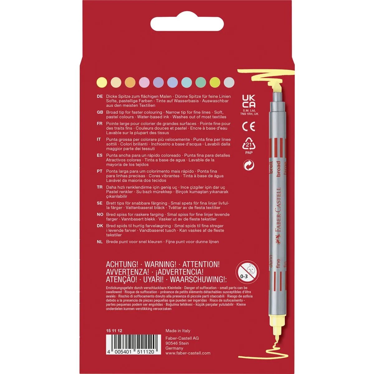 Faber-Castell Doppelfasermaler 10er Etui Pastell