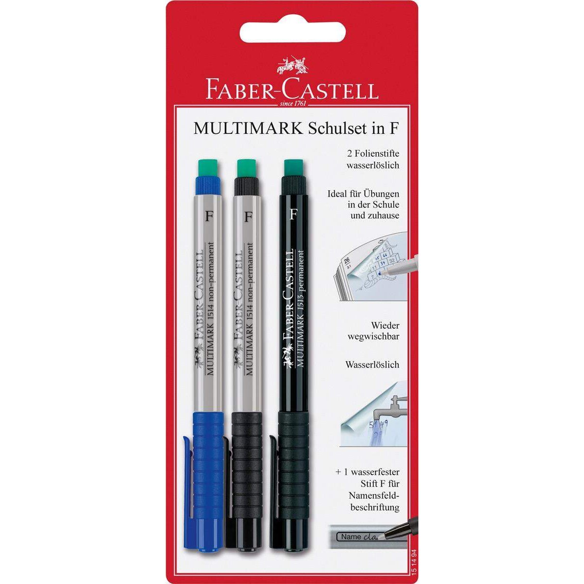 Faber-Castell Schulset MULTIMARK, blau und schwarz