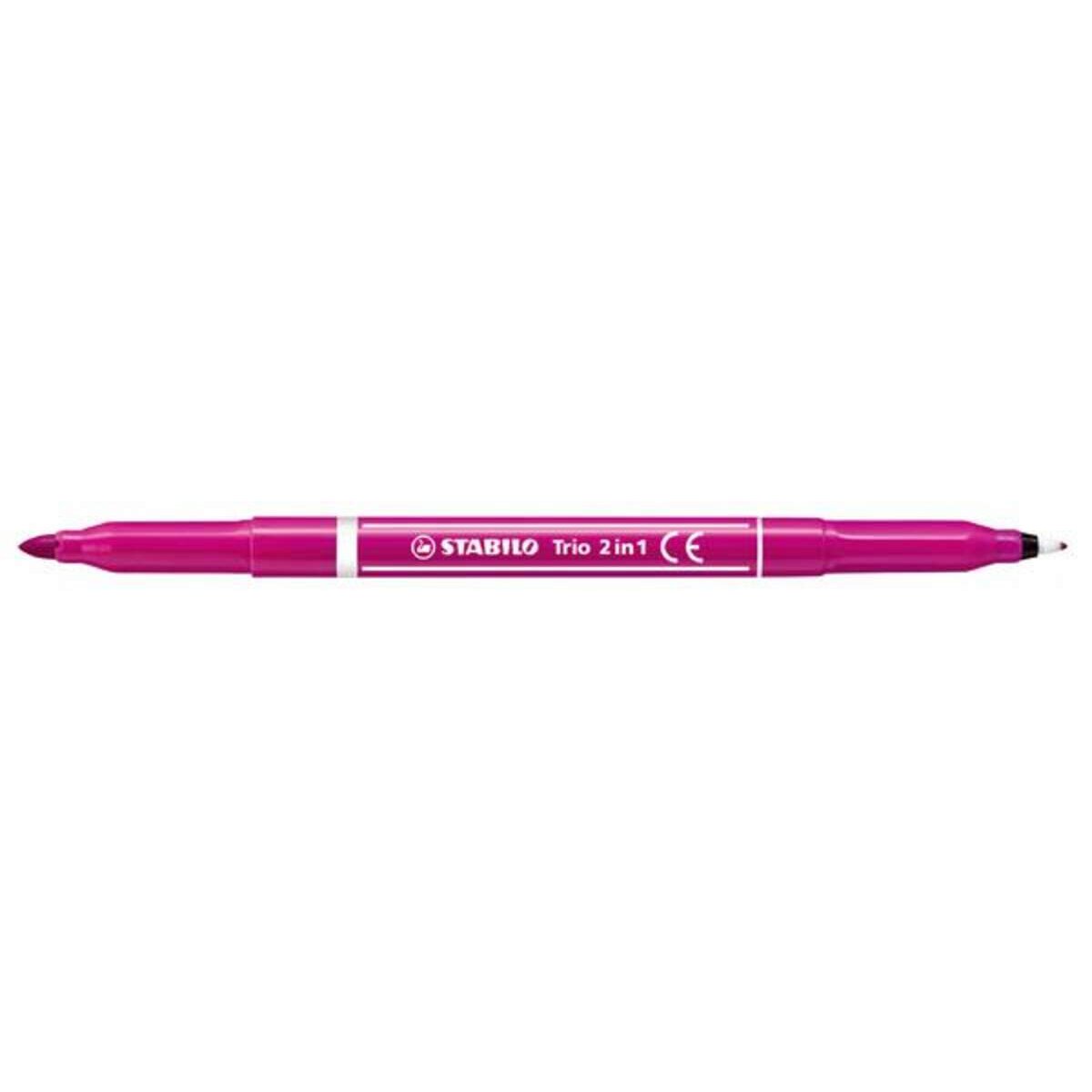 Filzstift und Fineliner in einem - STABILO Trio 2 in 1 - rosa