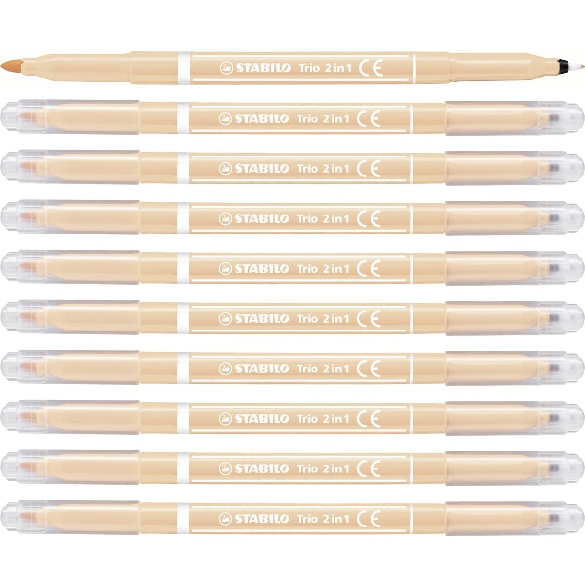 Filzstift und Fineliner in einem - STABILO Trio 2 in 1 - 10er Pack - hellrosa