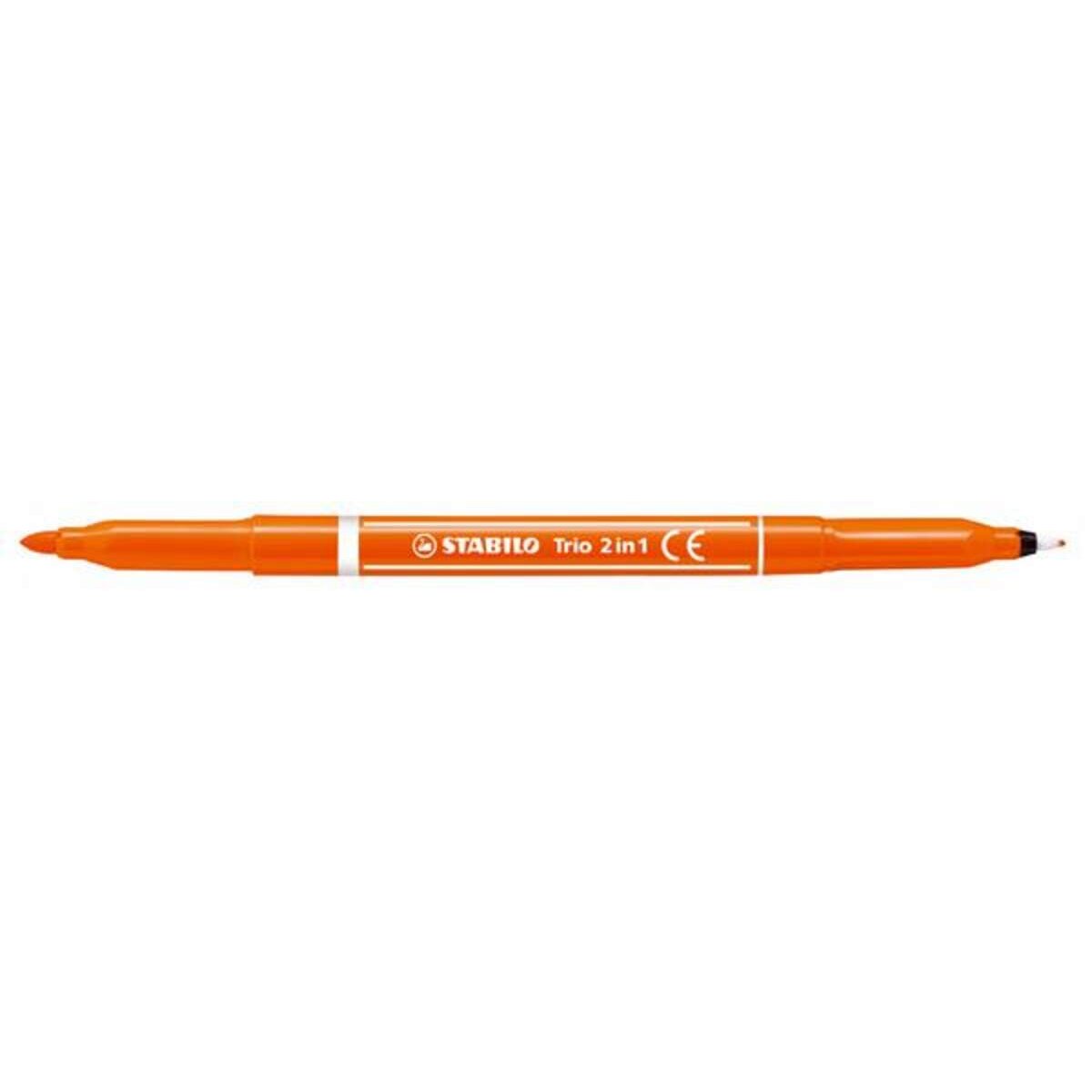 Filzstift und Fineliner in einem - STABILO Trio 2 in 1 - orange