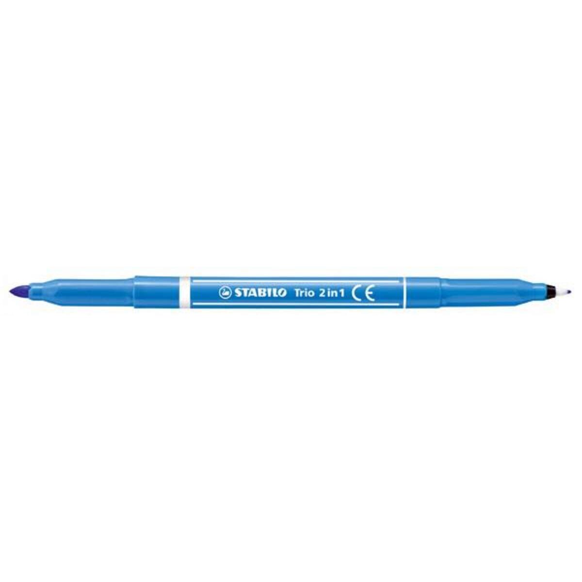 Filzstift und Fineliner in einem - STABILO Trio 2 in 1 - hellblau
