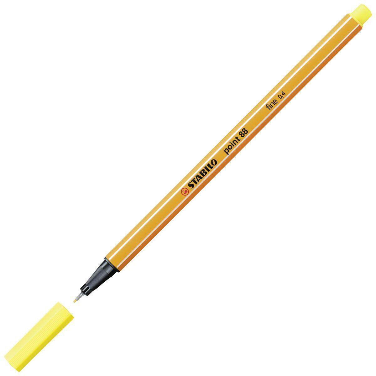 Fineliner - STABILO point 88 - Einzelstift - zitronengelb