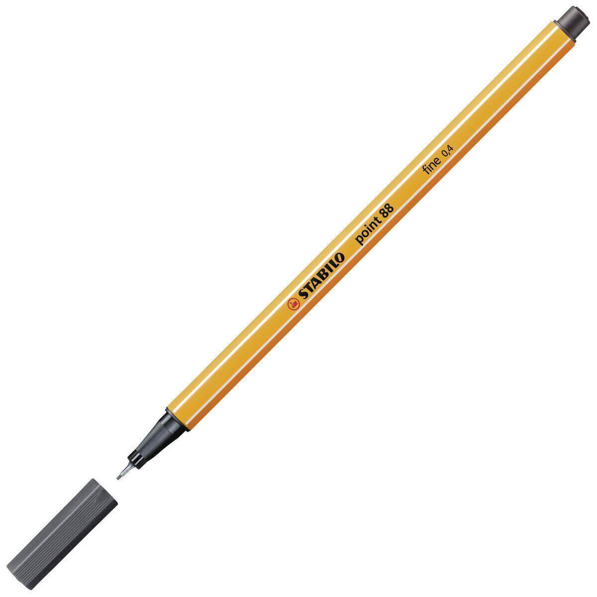 Fineliner - STABILO point 88 - Einzelstift - schwarzgrau