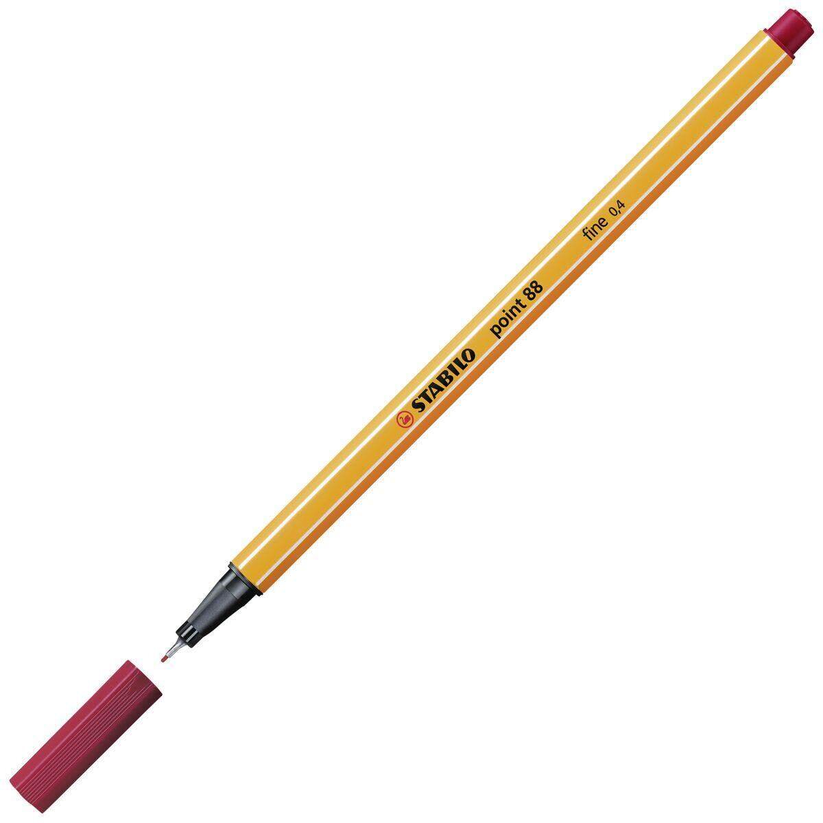 Fineliner - STABILO point 88 - Einzelstift - dunkelrot