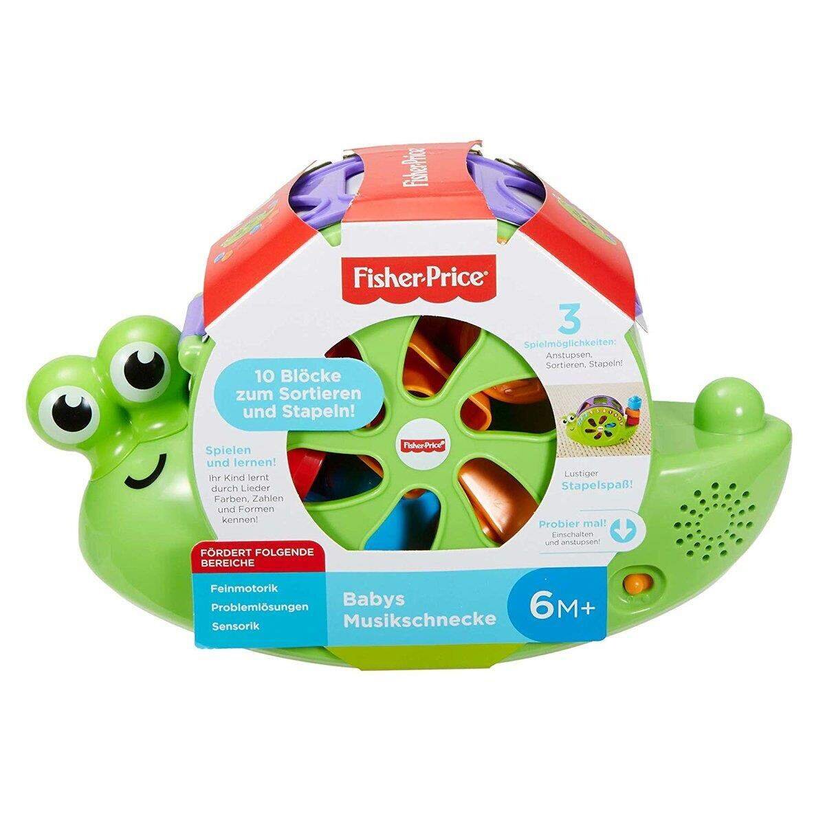 Fisher-Price Babys Musik Schnecke, Steckspielzeug, Stapelspiel