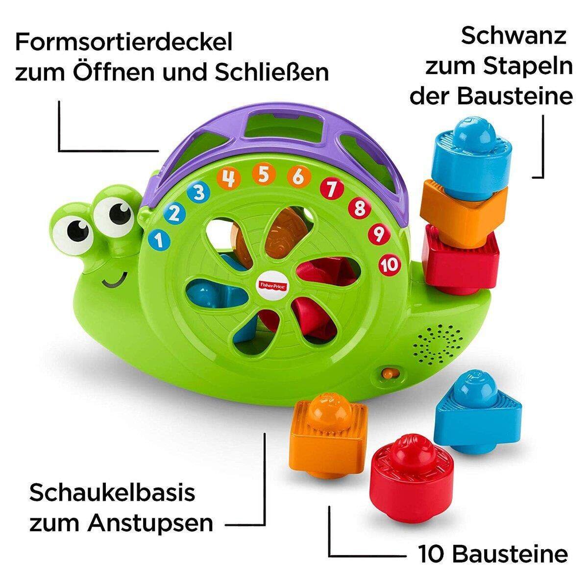 Fisher-Price Babys Musik Schnecke, Steckspielzeug, Stapelspiel