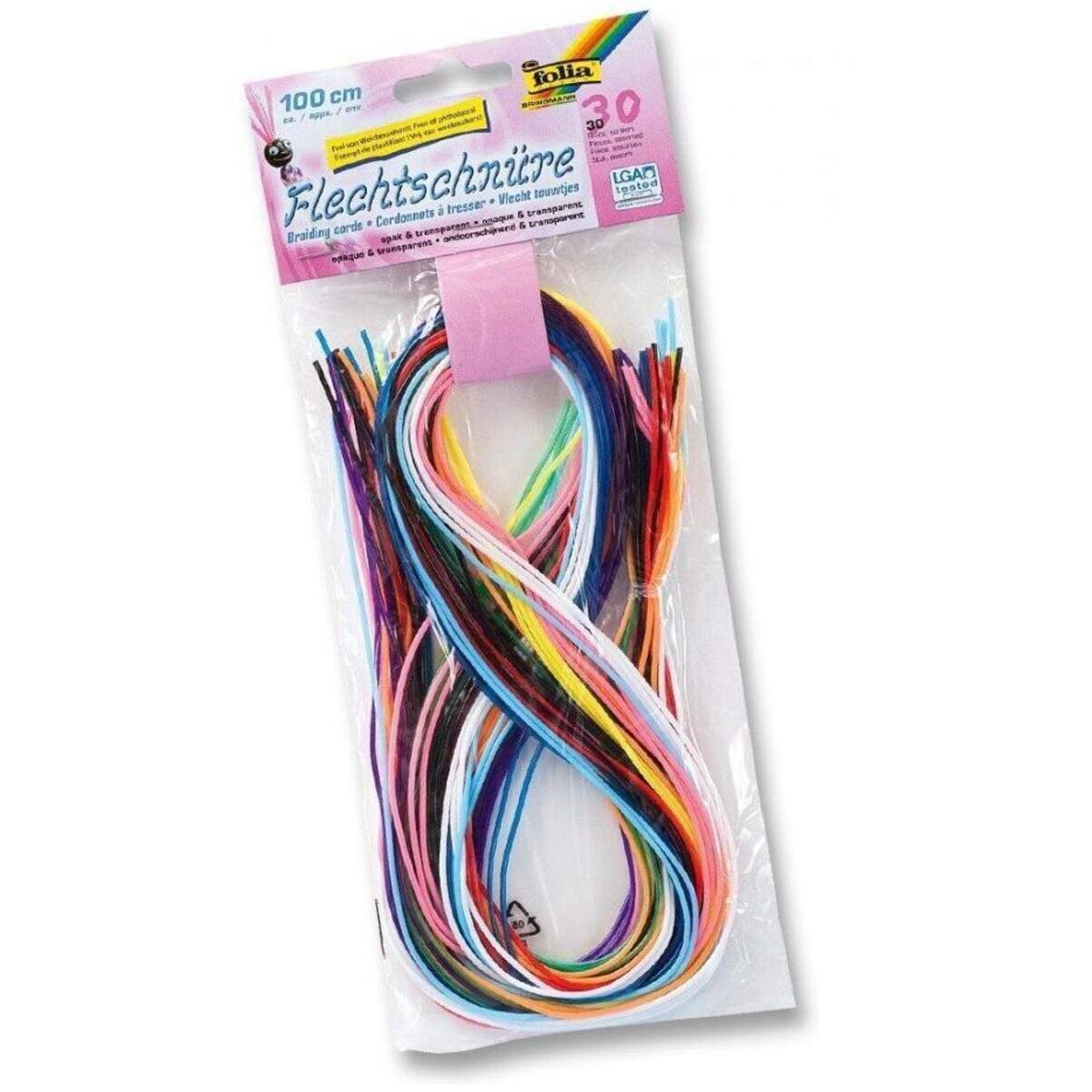 Folia Scoubidou Flechtbänder 1m, 30 Stück