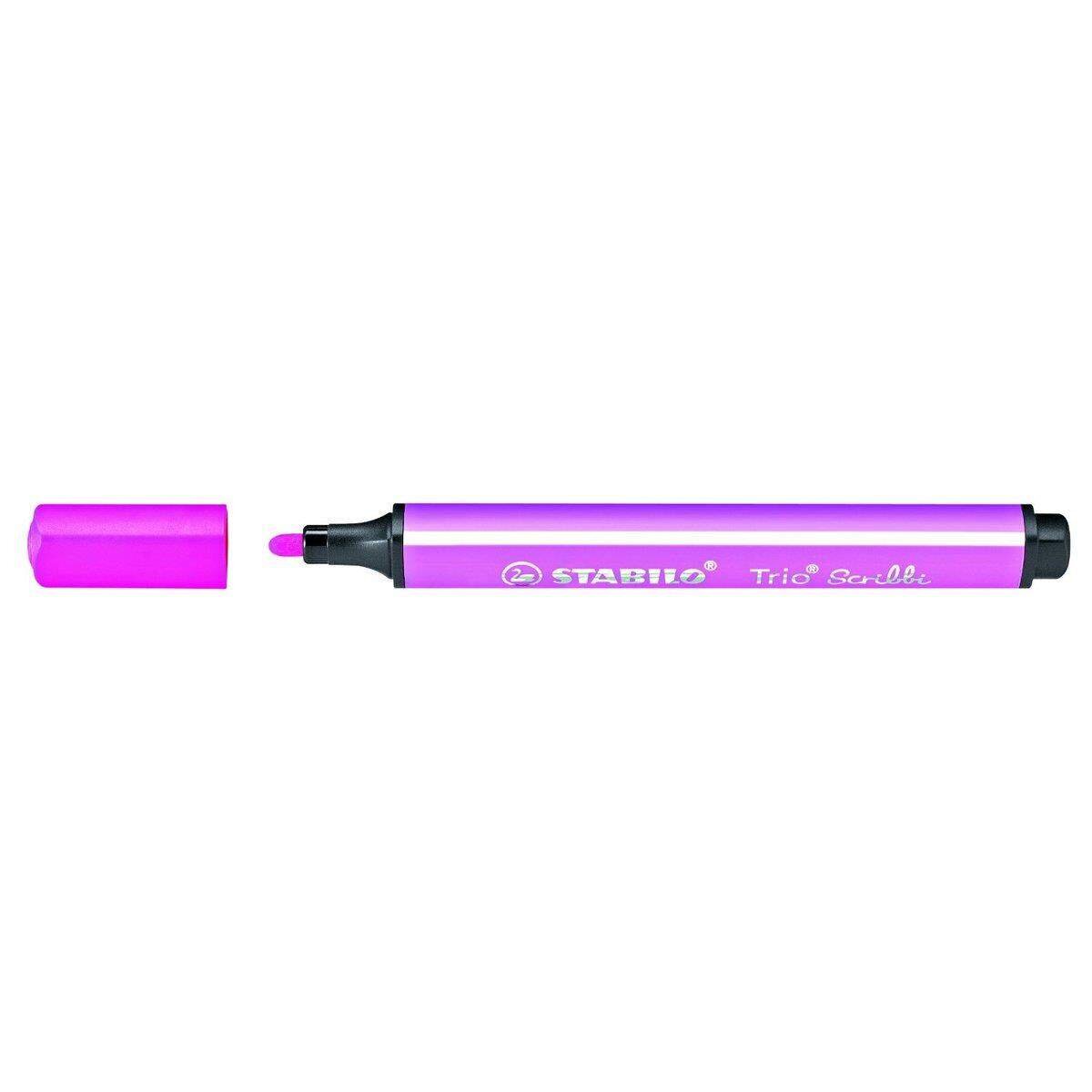 Gefederter Dreikant-Filzstift - STABILO Trio Scribbi - Einzelstift - rosa