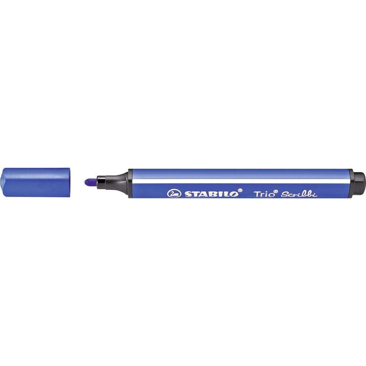 Gefederter Dreikant-Filzstift - STABILO Trio Scribbi - Einzelstift - blau
