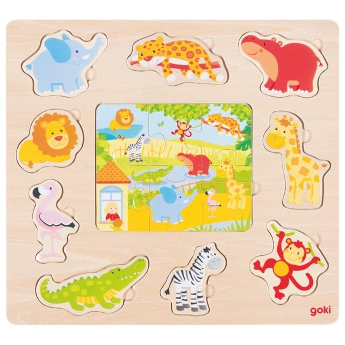 goki Einlegepuzzle Zootiere