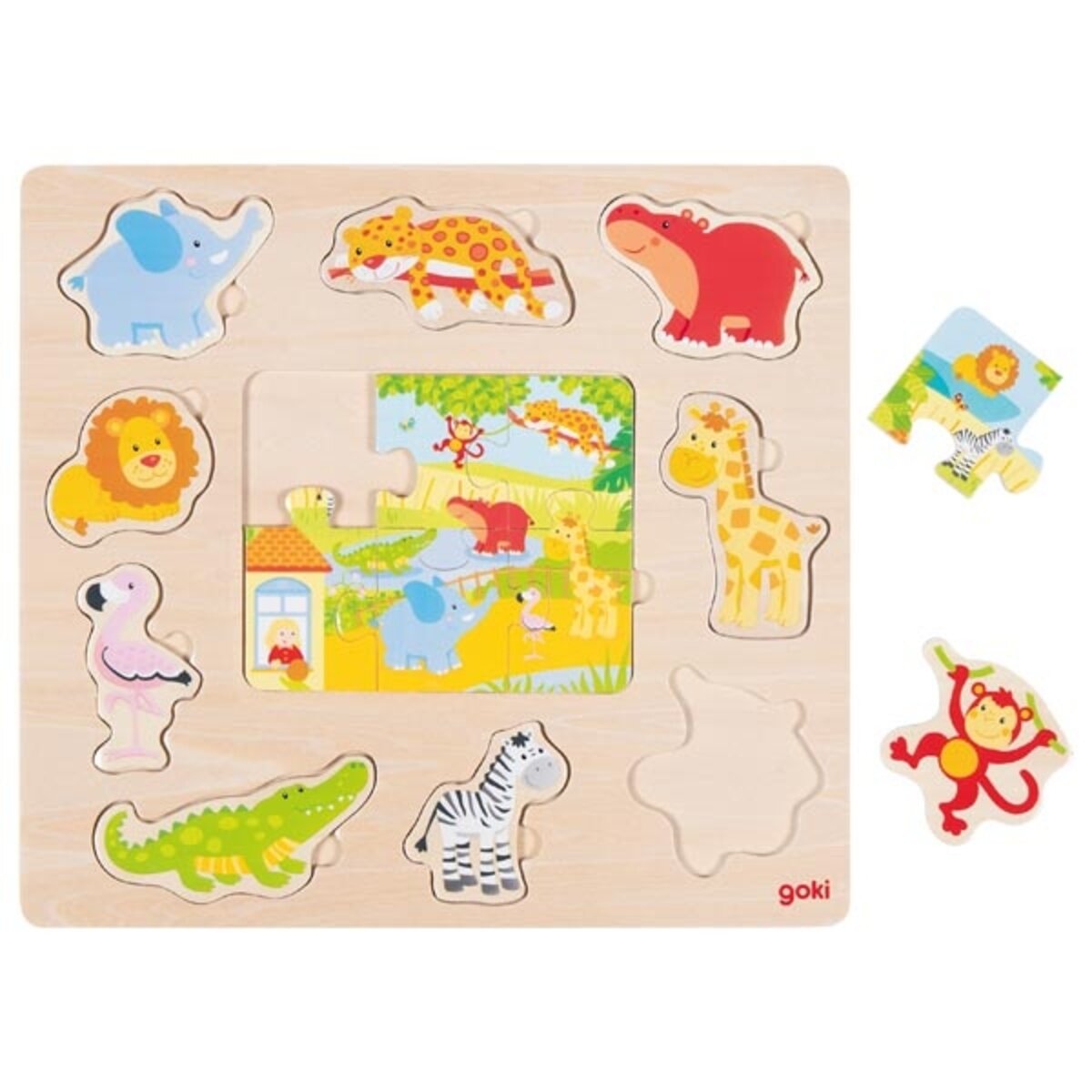 goki Einlegepuzzle Zootiere