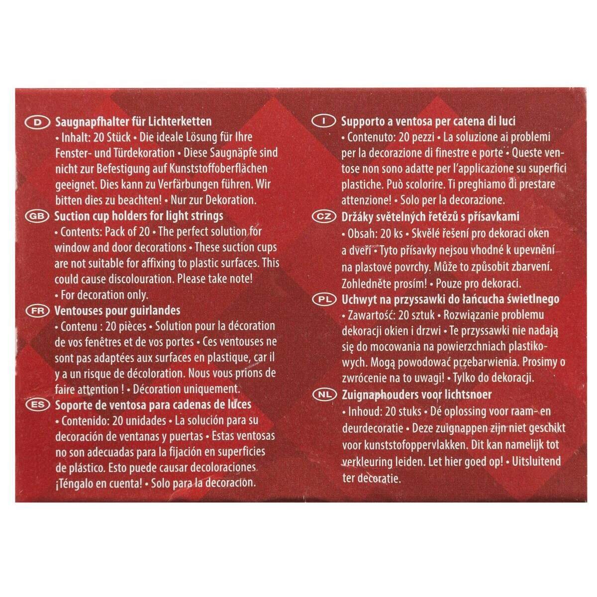 Idena Saugnapfhalter für Lichterketten- und Netze, 20 Stück