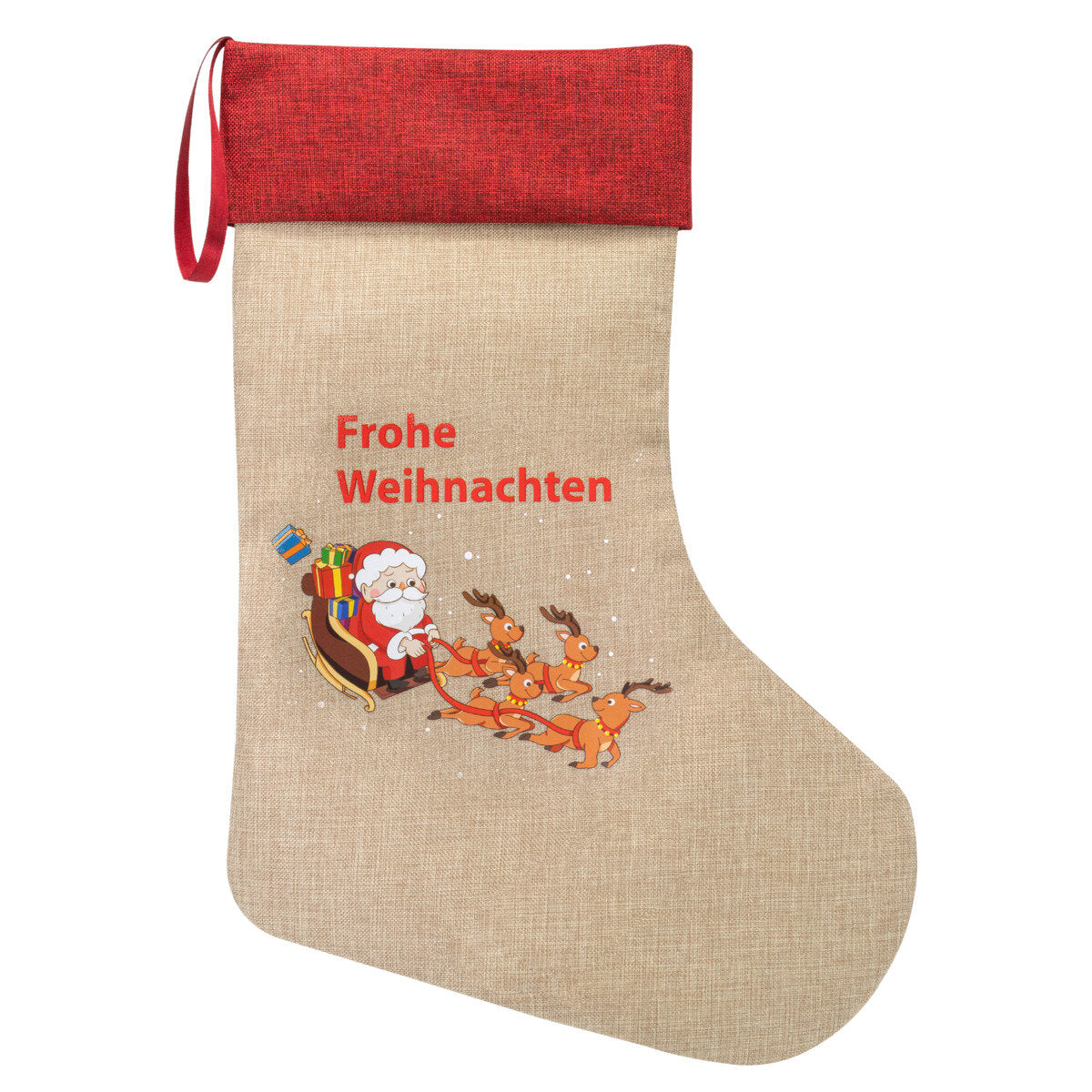 Idena Weihnachtsstrumpf Motiv Weihnachtsmann, ca. 31x46cm