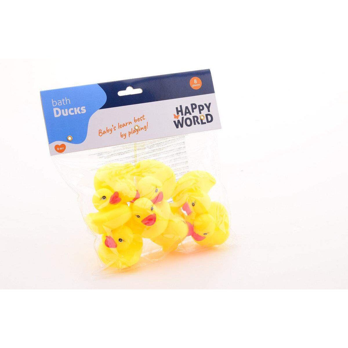 Johntoy Happy World Badeenten, 8 Stück in Beutel