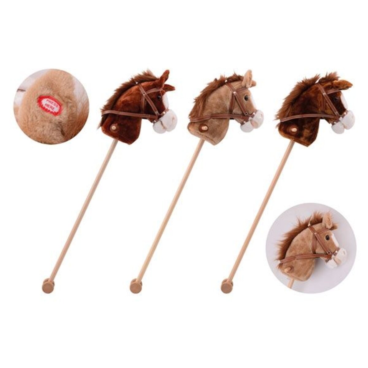 Johntoy Stockpferd mit Sound, 1 Stück, 3-fach sortiert