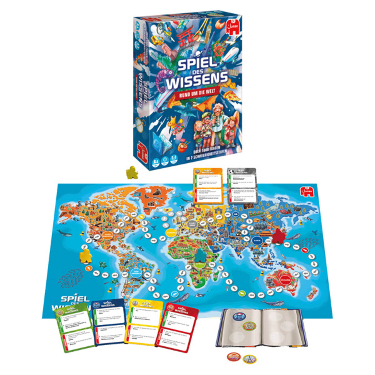 Jumbo Spiele Brettspiel Spiel des Wissens Rund um die Welt