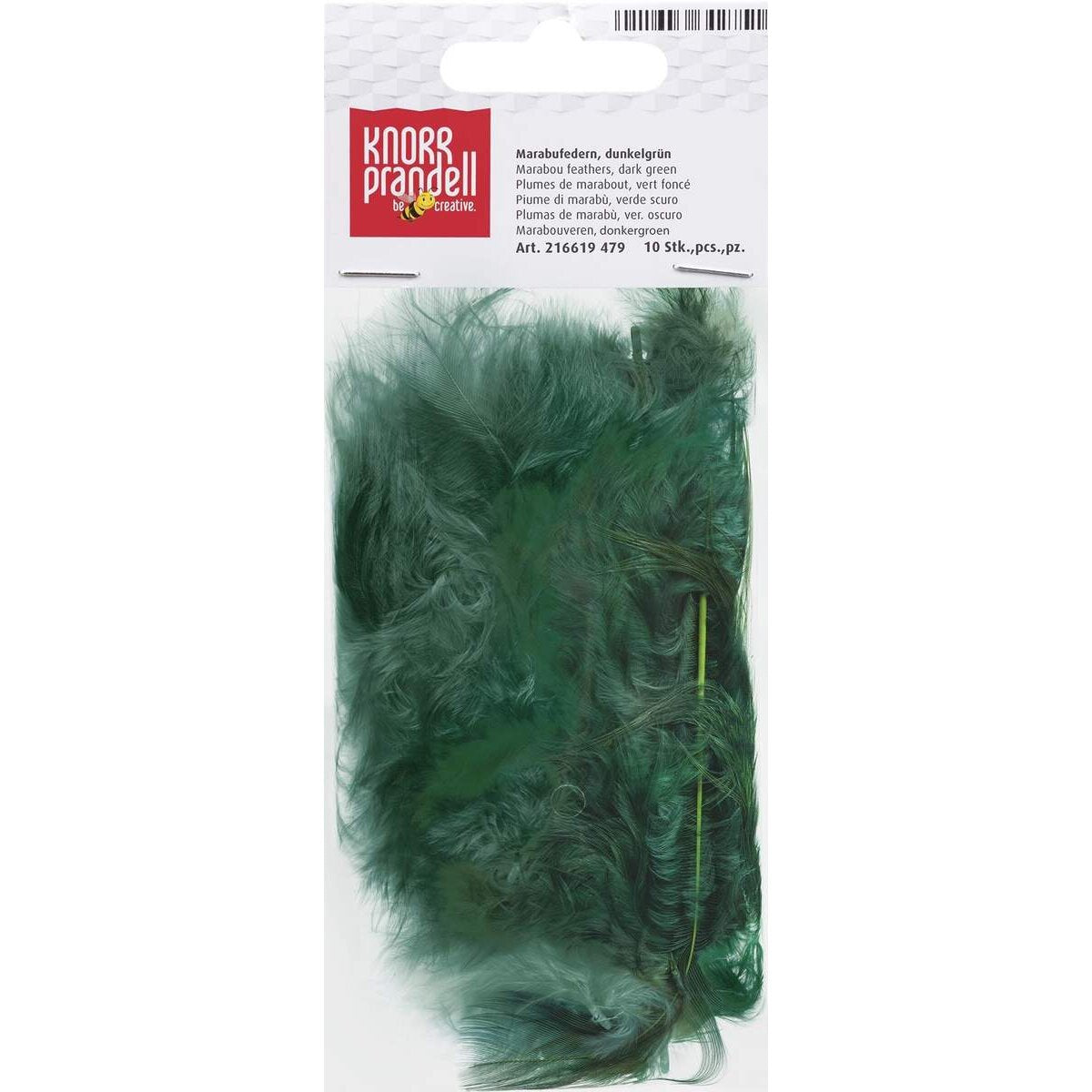 Knorr Prandell Marabufedern ca. 10 cm dunkelgrün, 15 Stück