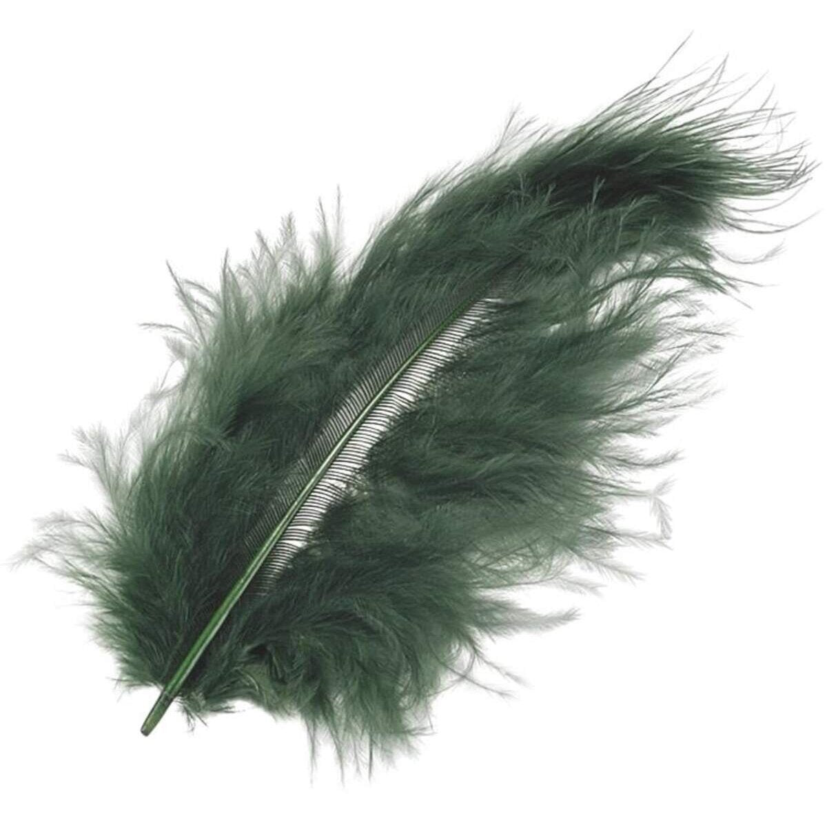 Knorr Prandell Marabufedern ca. 10 cm dunkelgrün, 15 Stück