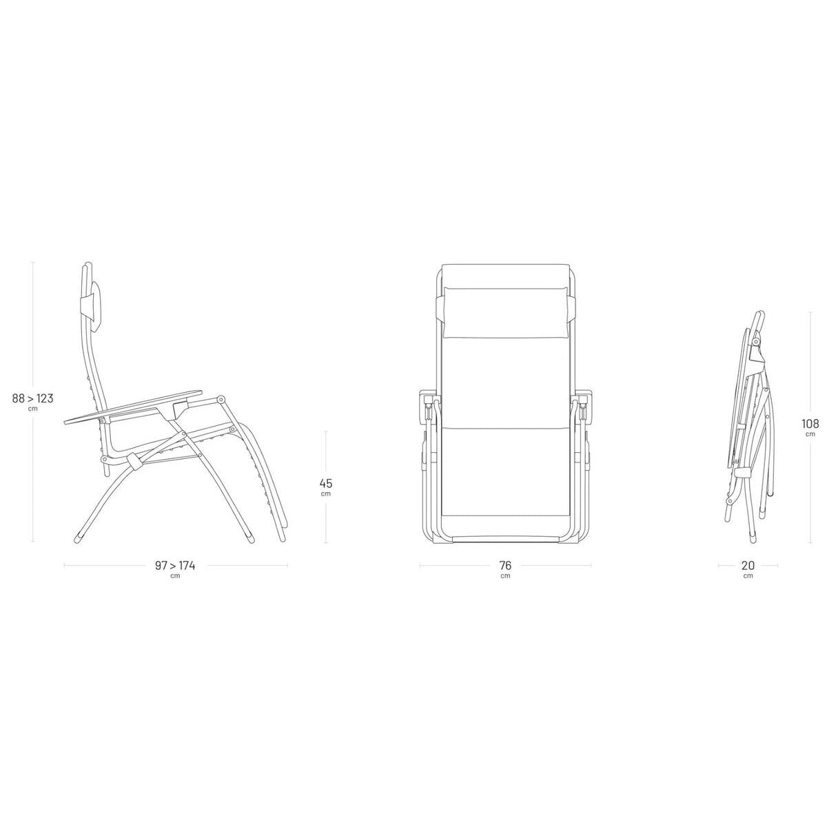 Lafuma Zero-Gravity-Relaxliege - XL Futura XL BeComfort® Beige Moka