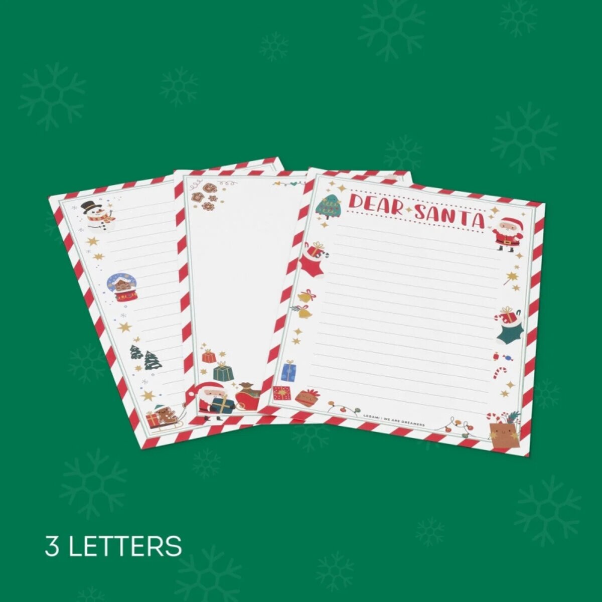Legami Set Briefe Postkarte an den Weihnachtsmann Dear Santa