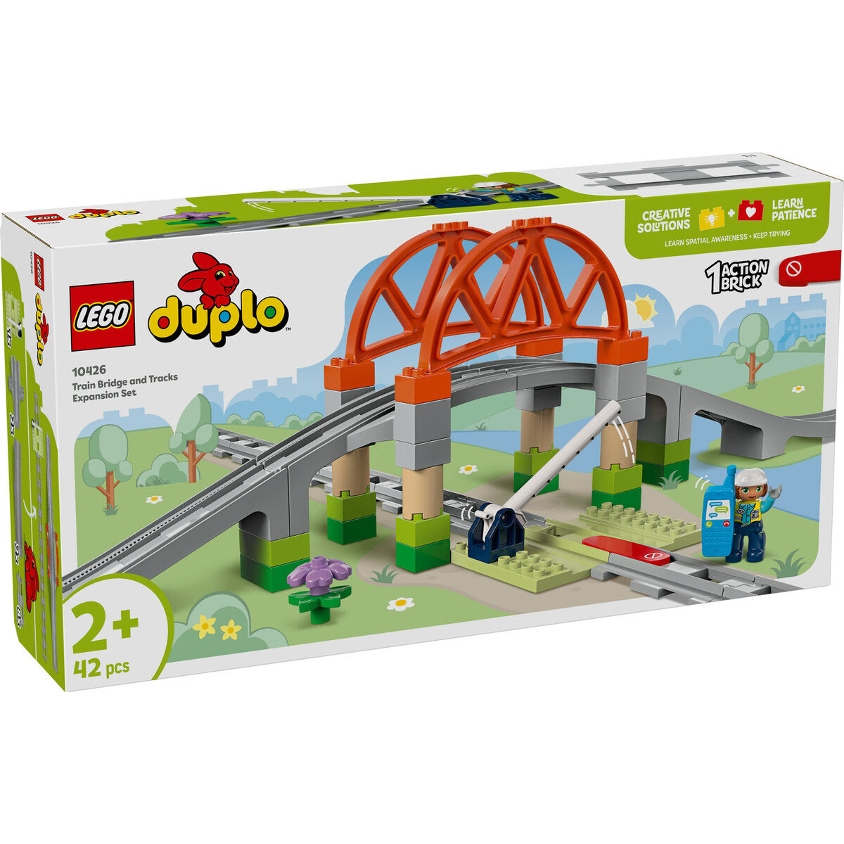 LEGO® DUPLO® 10426 Town Eisenbahnbrücke und Schienen – Erweiterungsset