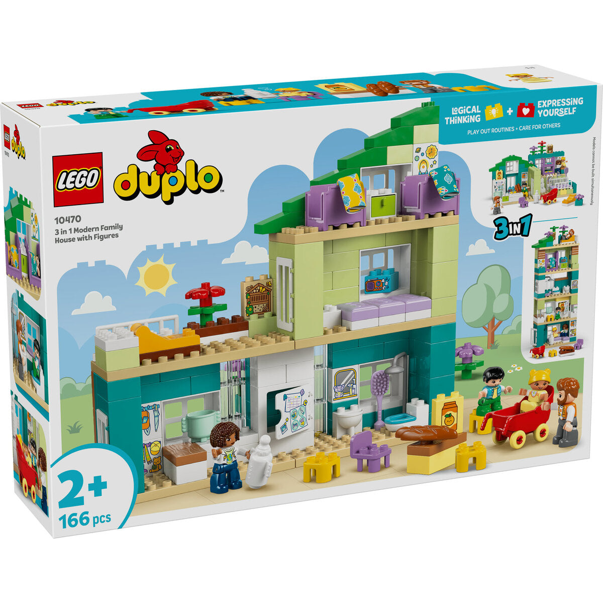 LEGO® DUPLO® Town 10470 Modernes Familienhaus mit Figuren – 3-in-1-Set