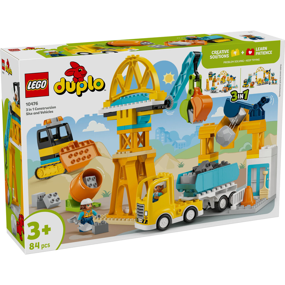 LEGO® DUPLO® Town 10476 Baustelle mit Baufahrzeugen – 3-in-1-Set