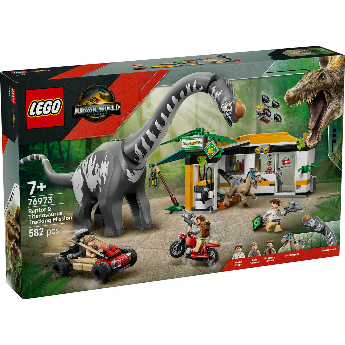 LEGO® Jurassic World™ 76973 Raptor & Titanosaurus: Große Fährtensuche