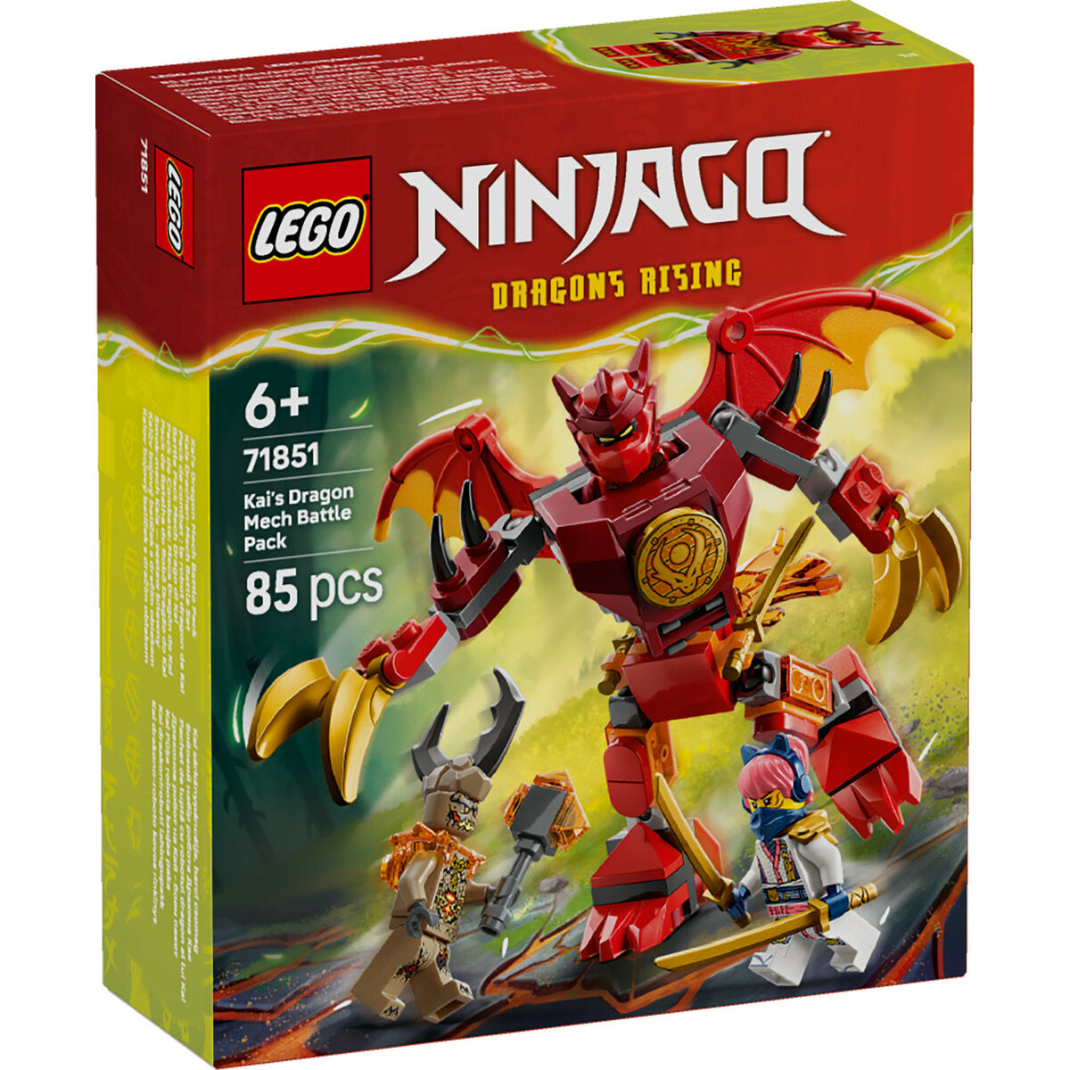 LEGO® NINJAGO® 71851 Kais Drachen-Mech Battle Set