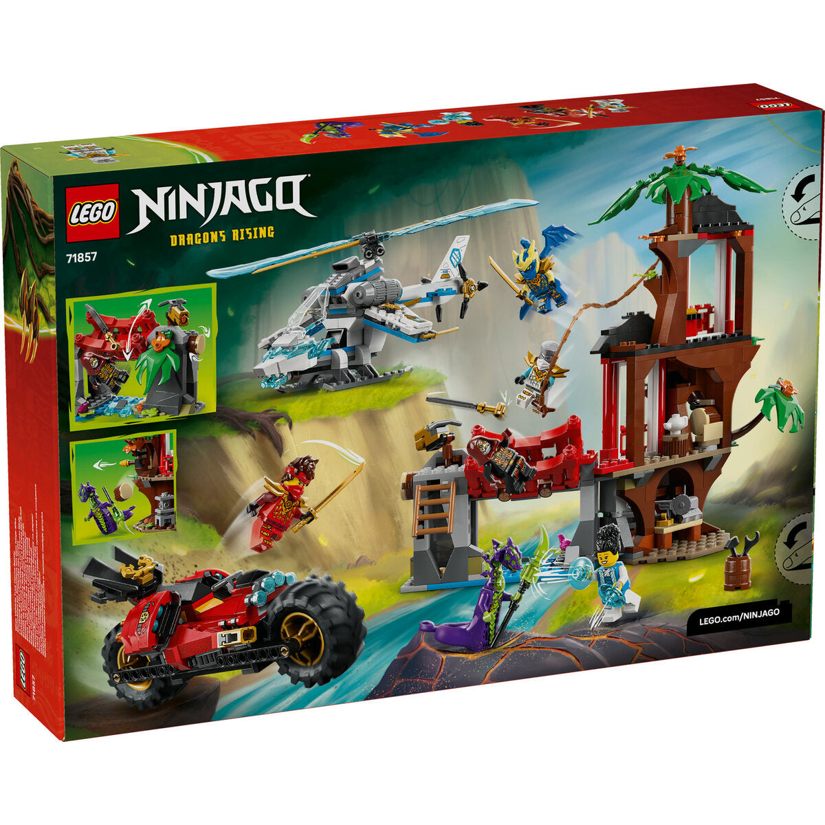 LEGO® NINJAGO® 71857 Showdown am Baumhaus mit dem Ninja-Bike
