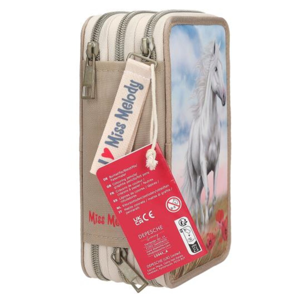 Depesche Miss Melody 3 Fach Federtasche POPPY SAND