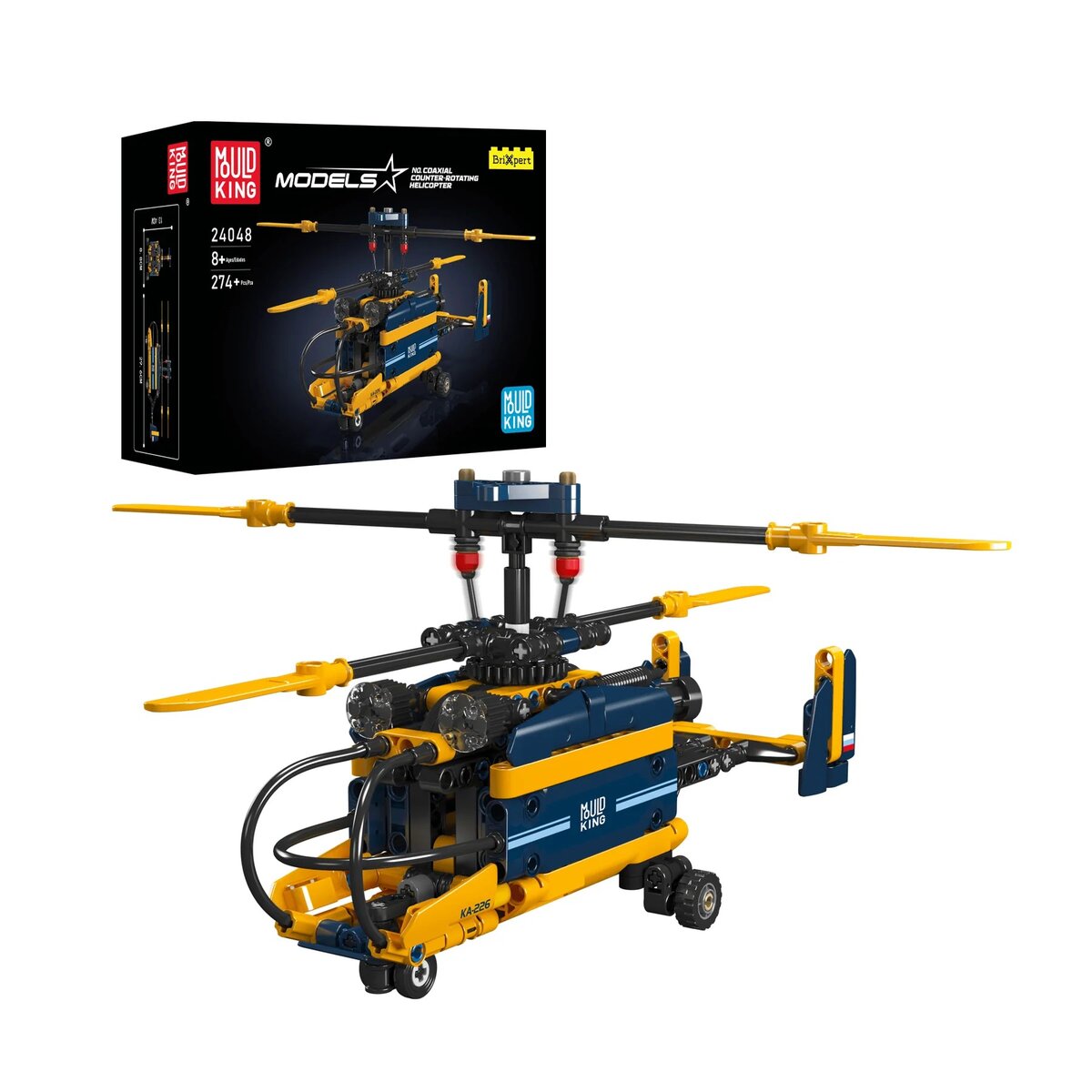 Mould King 24048 – Koaxialer gegenläufiger Hubschrauber-Modellbausatz