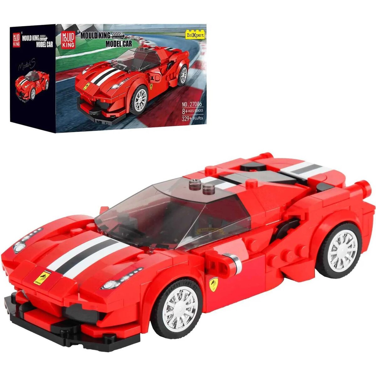 Mould King 27006 – Der 488 GTB Mini-Sportwagen-Modellbausatz