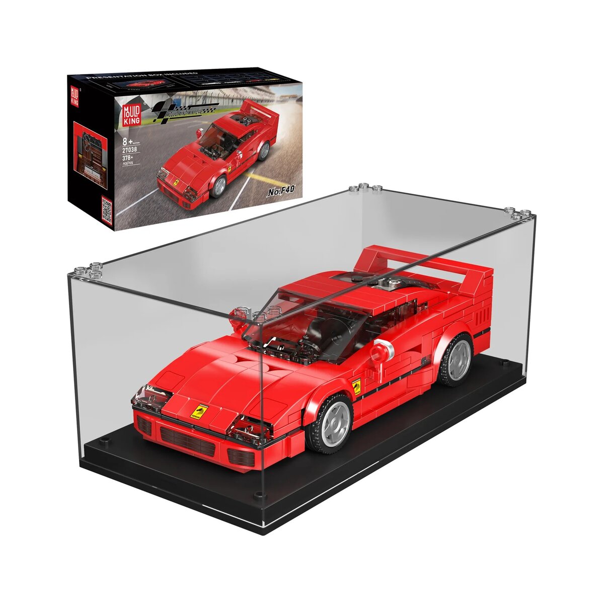 Mould King 27038 – Rosso Corsa F40 Automodellbausatz + Showcase