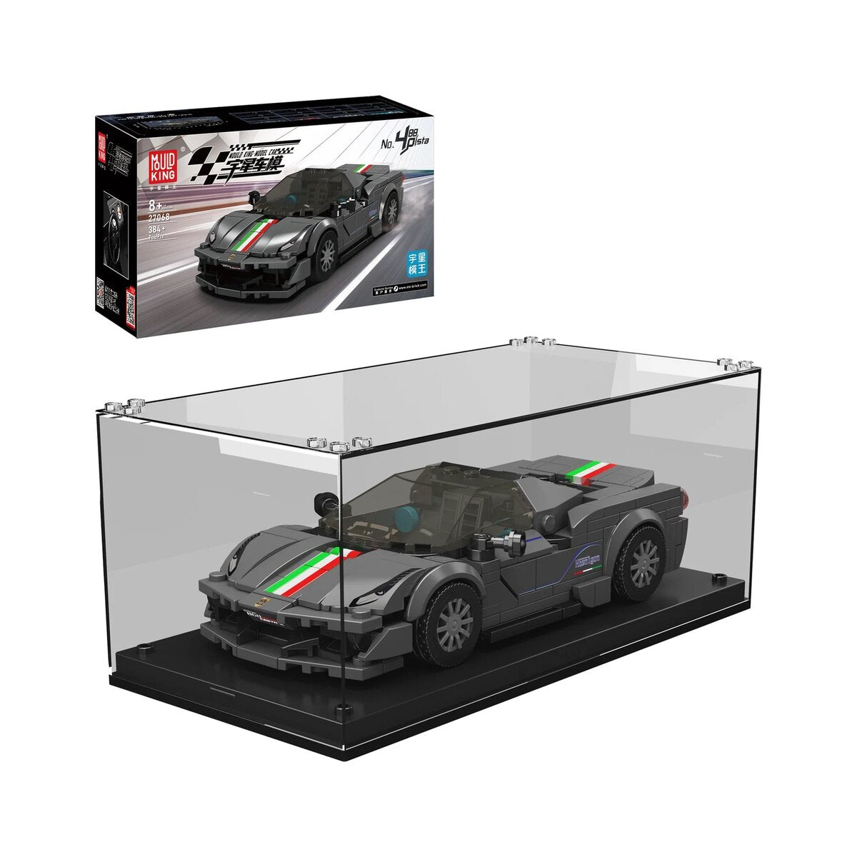 Mould King 27068 – 488 Pista Automodellbaukasten + Showcase