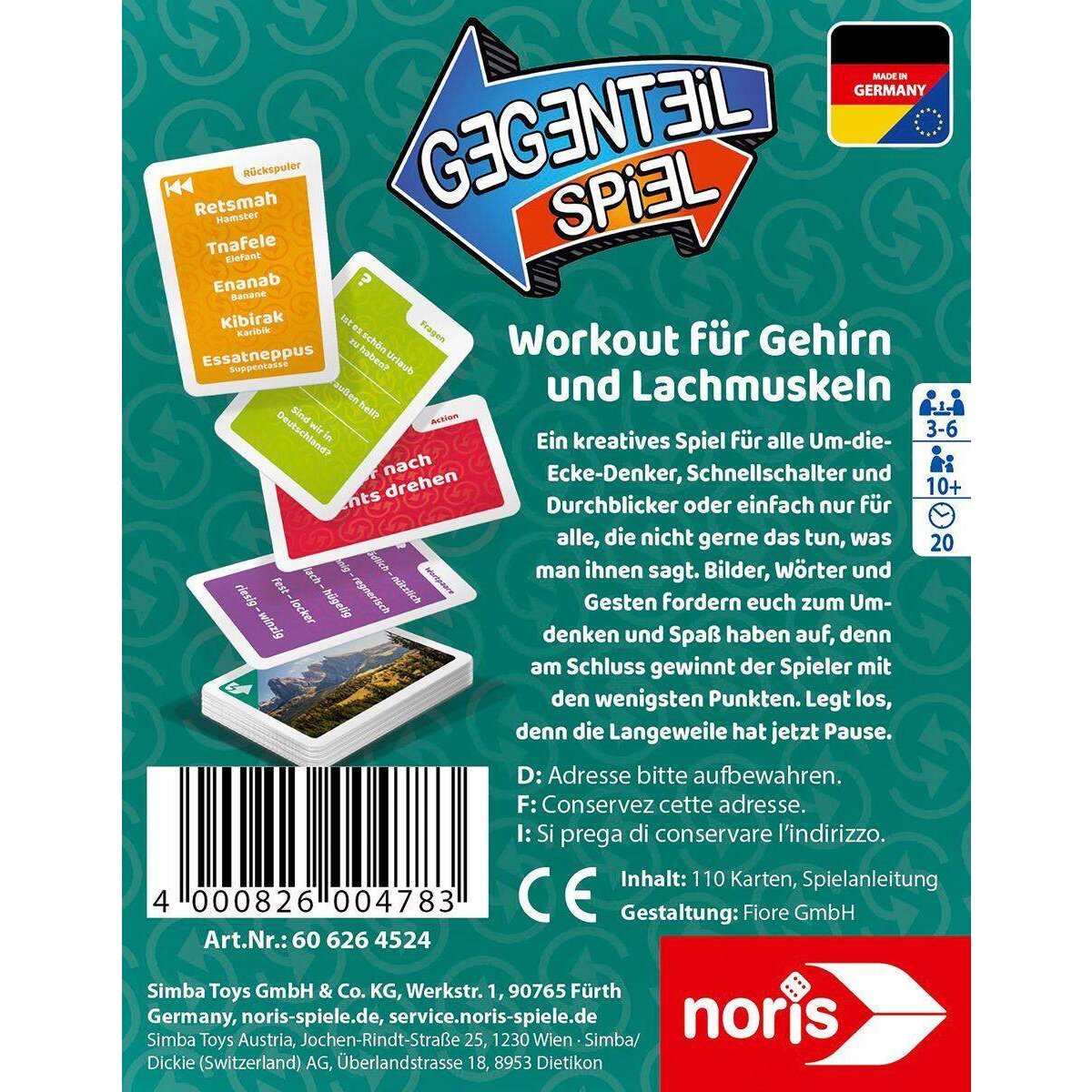 Noris Gegenteil Kartenspiel