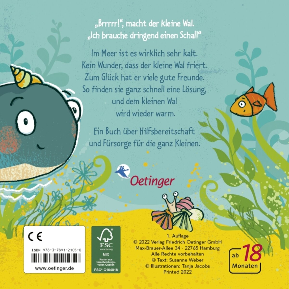 Oetinger der kleine Wal braucht einen Schal