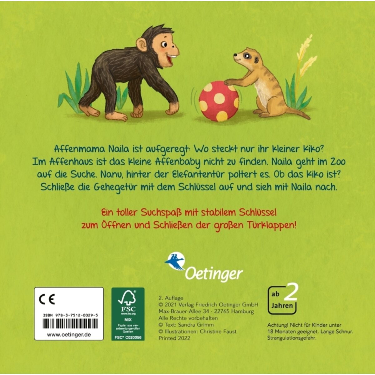 Oetinger Mein erstes Schlüsselbuch - Wo ist das Affenbaby?