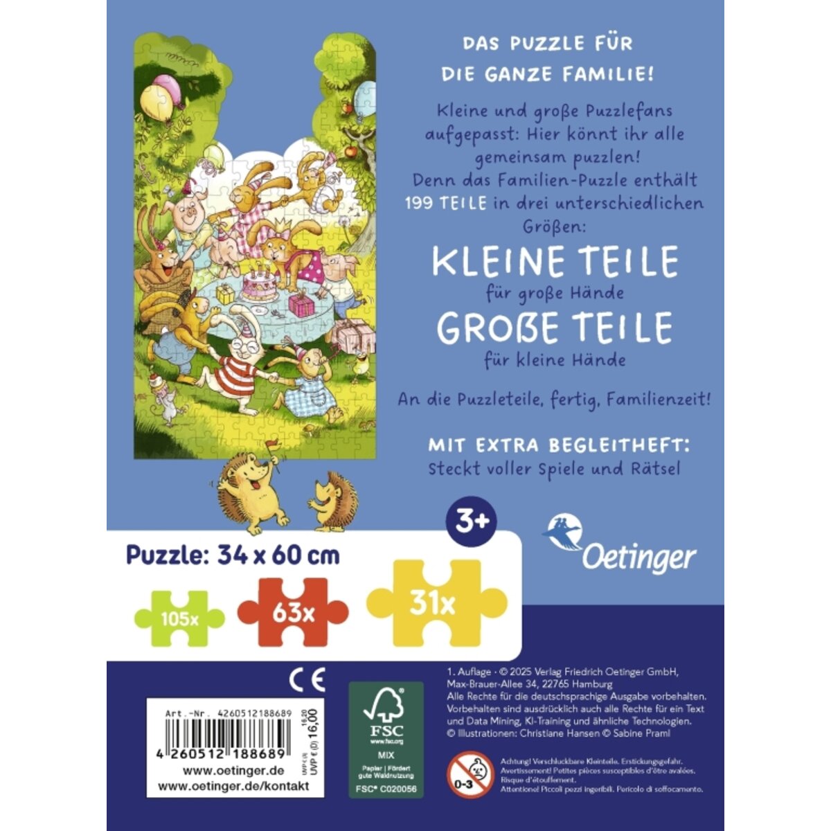 Oetinger Sieben kleine Hasen - Unser Familien Puzzle
