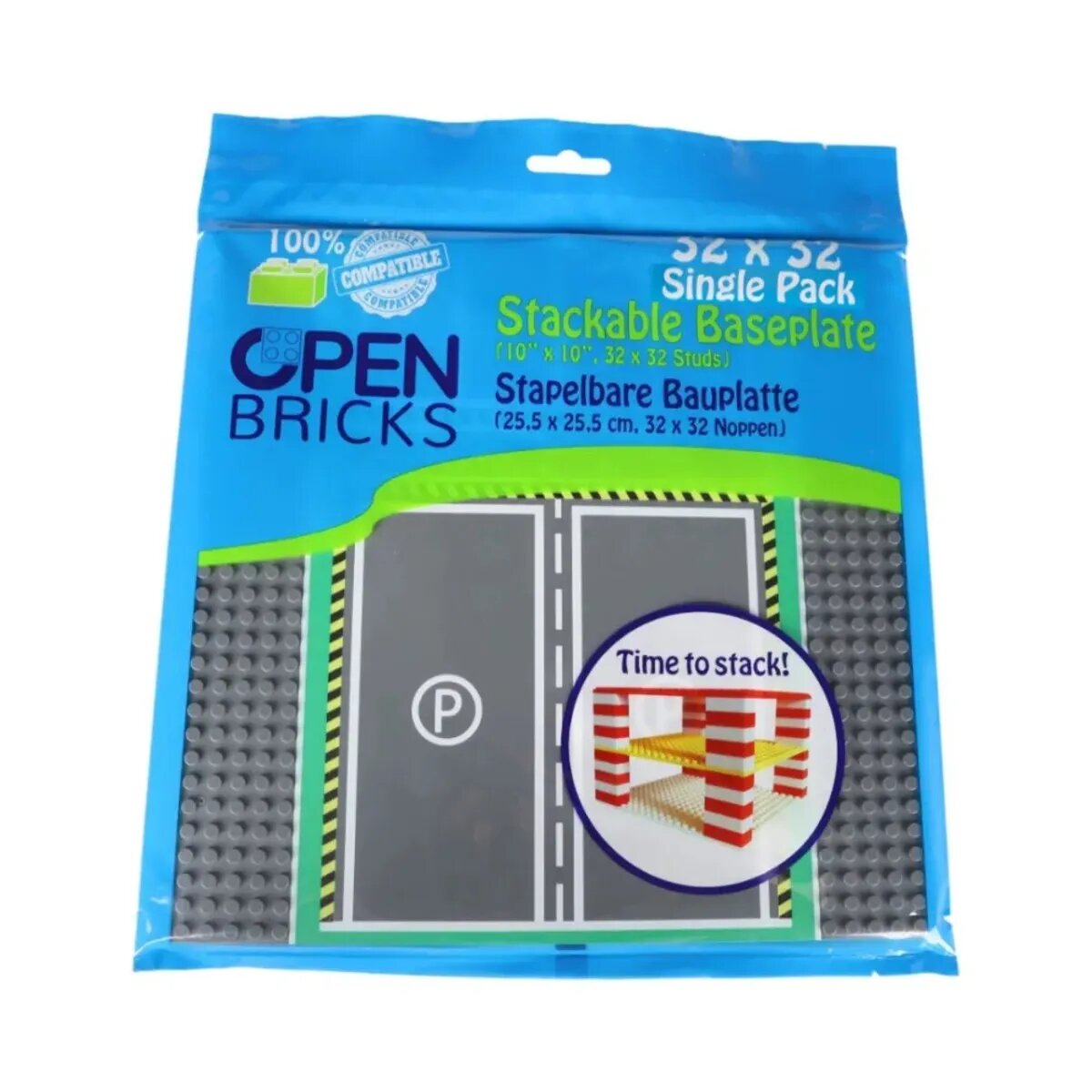 Open Bricks Bauplatte 32x32 Parkplatz