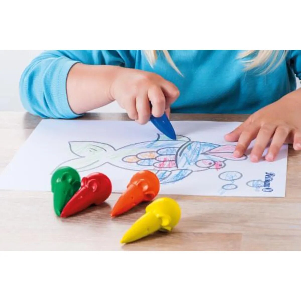 Pelikan Wachsmalmäuse, 6 Stück, farbig sortiert