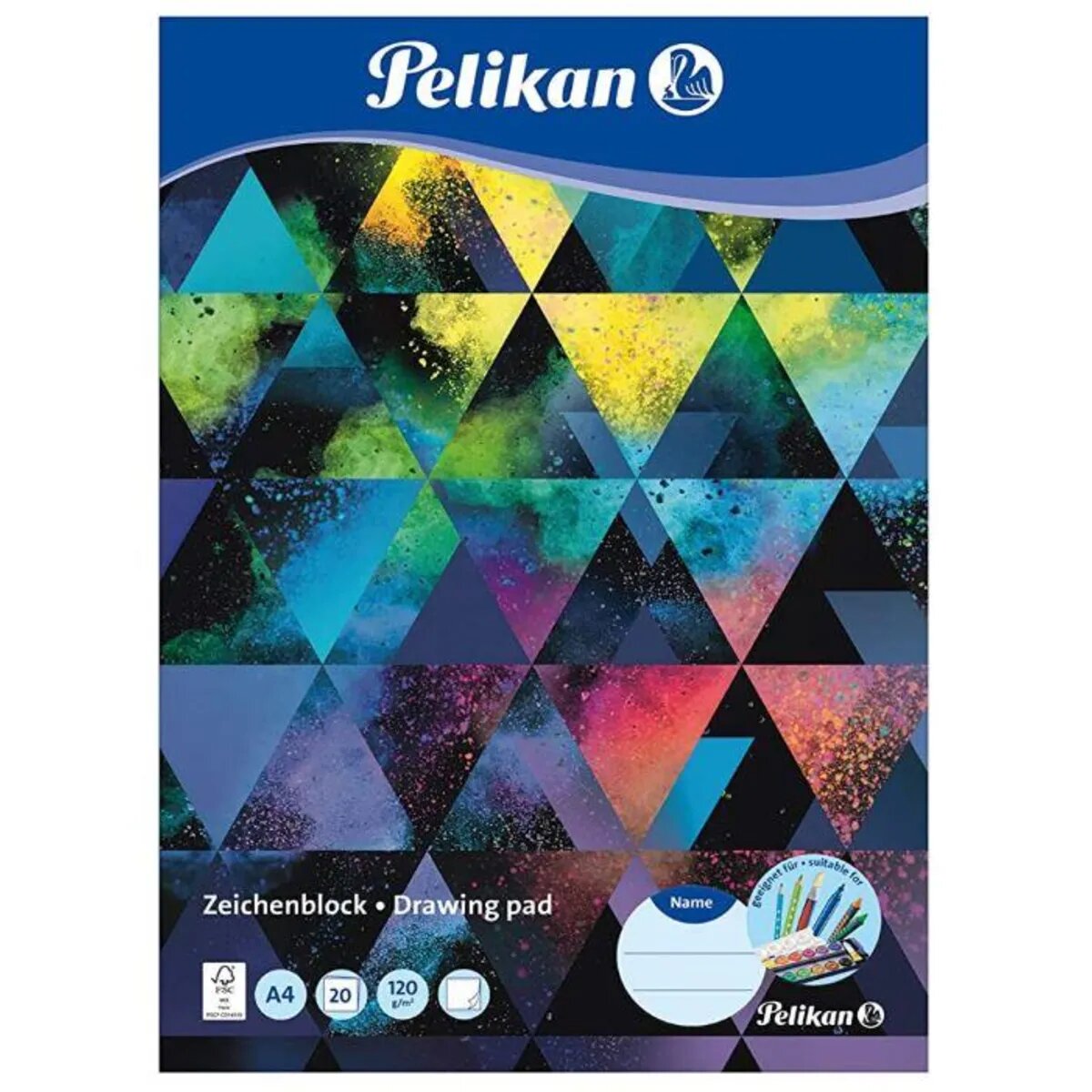 Pelikan Zeichenblock A4, 60 Blatt, 1 Stück, Motiv 2-fach sortiert