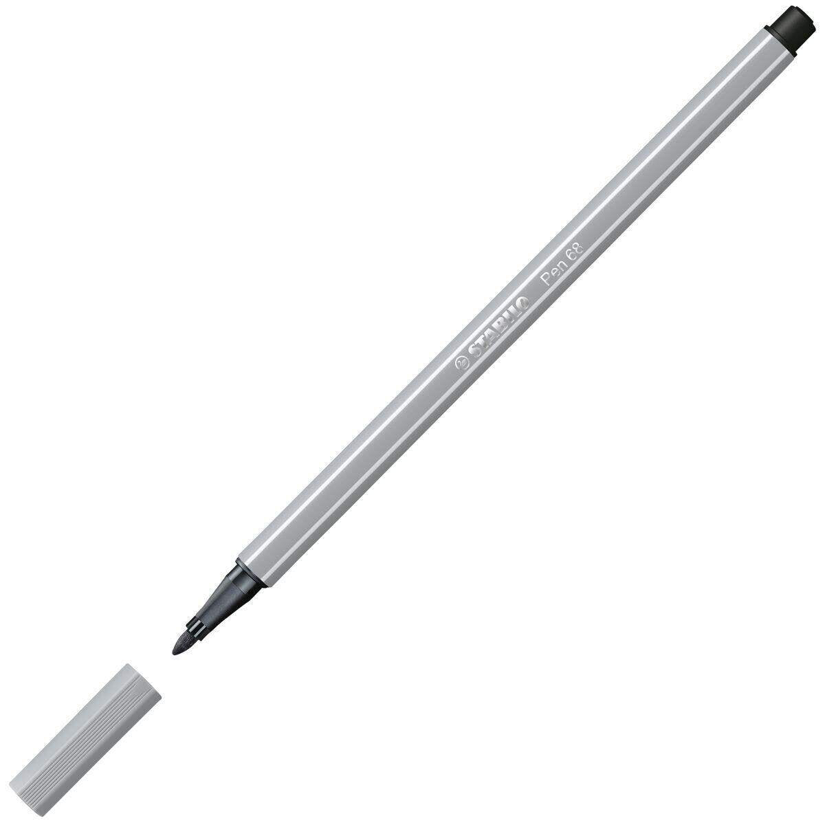Premium-Filzstift - STABILO Pen 68 - Einzelstift - mittelgrau