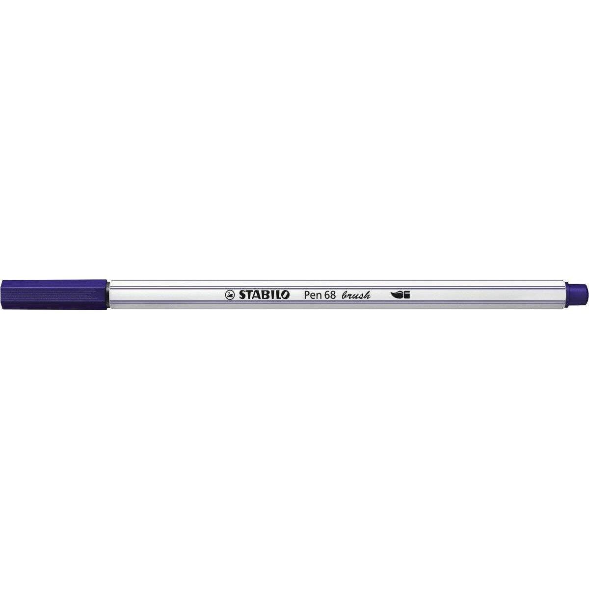 Premium-Filzstift mit Pinselspitze für variable Strichstärken - STABILO Pen 68 brush - Einzelstift - preußischblau
