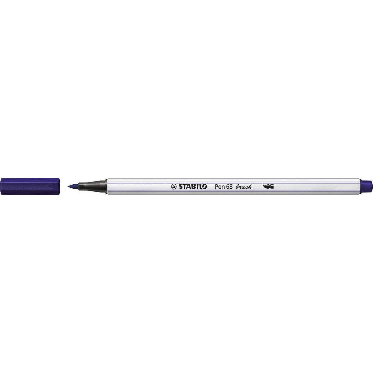 Premium-Filzstift mit Pinselspitze für variable Strichstärken - STABILO Pen 68 brush - Einzelstift - preußischblau