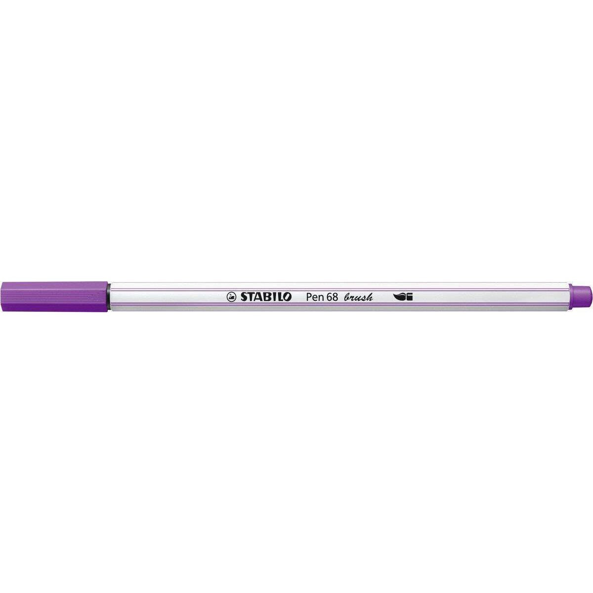 Premium-Filzstift mit Pinselspitze für variable Strichstärken - STABILO Pen 68 brush - Einzelstift - lila